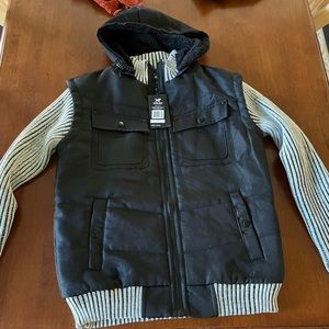 Jacket with sweater sleeves